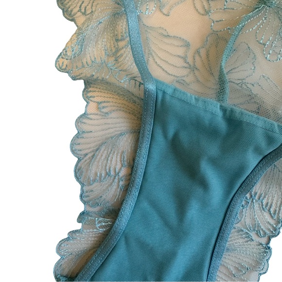 Bluebella- Alula Briefs XXXL light-blue sheer flowers mesh lace trim - Picture 7 of 12